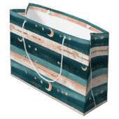 Rustic Celestial Stripe Moon Sun Earthy (5) ラージペーパーバッグ (裏面アングル)