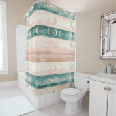 Rustic Celestial Stripe Moon Sun Earthy (7) シャワーカーテン (インサイチュ)