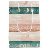 Rustic Celestial Stripe Moon Sun Earthy (7) ミディアムペーパーバッグ (裏面)