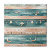 Rustic Celestial Stripe Moon Sun Earthy (9) タイル (正面)