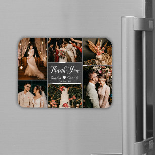 Rustic Chalkboard Collage Wedding Thank You Magnet マグネット