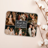 Rustic Chalkboard Collage Wedding Thank You Magnet マグネット