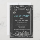 Rustic Chalkboard Derby Party Invitation 招待状 (正面)