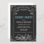 Rustic Chalkboard Derby Party Invitation 招待状 (正面/裏面)