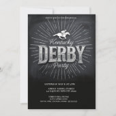 Rustic Chalkboard Kentucky Derby Party Invitation 招待状 (正面)