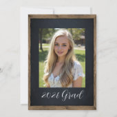 Rustic Chalkboard & String Lights Graduation Party 招待状 (裏面)