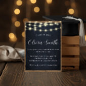 Rustic Chalkboard & String Lights Graduation Party 招待状