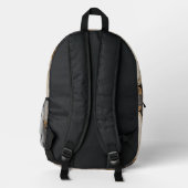 Rustic Charm Burlap & Lace Barn Wood QR Code プリントバックパック (裏面)