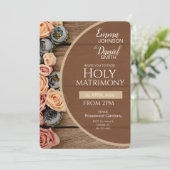 Rustic Charm Holy Matrimony Wedding Invitation 招待状 (スタンド正面)