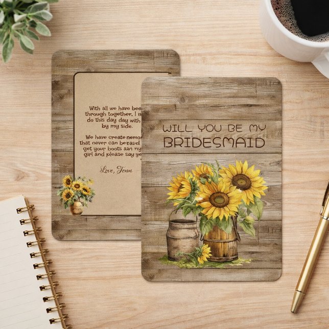 Rustic Charm Sunflowers Bridesmaid Proposal (クリエイターアップロード済み)
