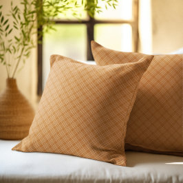 Rustic Checkered Pattern Orange Plaid for Autumn  クッション