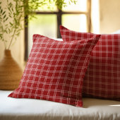 Rustic Checkered Pattern Plaid Fabric Christmas  クッション