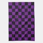 Rustic Checks, Purple and Black キッチンタオル (縦)