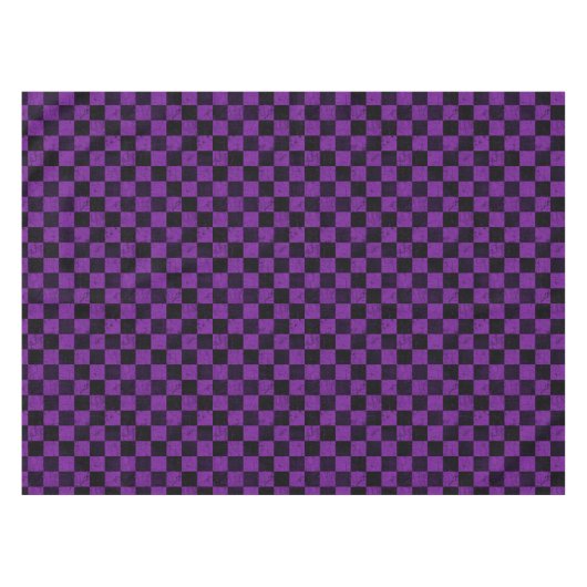 Rustic Checks, Purple and Black テーブルクロス (正面(横))
