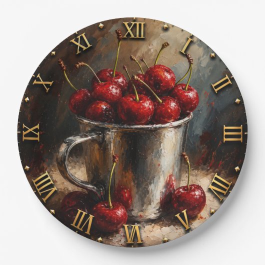 Rustic Cherry Kitchen Vintage Farmhouse ペーパープレート (正面)