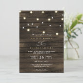 Rustic Chic Barn Wood Elegant QR Code Wedding 招待状 (スタンド正面)