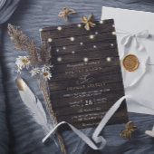 Rustic Chic Barn Wood Elegant QR Code Wedding 招待状