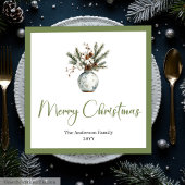 Rustic Chic Bohemian Christmas Bouquet Watercolor 