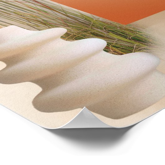 Rustic Chic Boho Pampas Bridal Shower Welcome Sign ポスター (角)