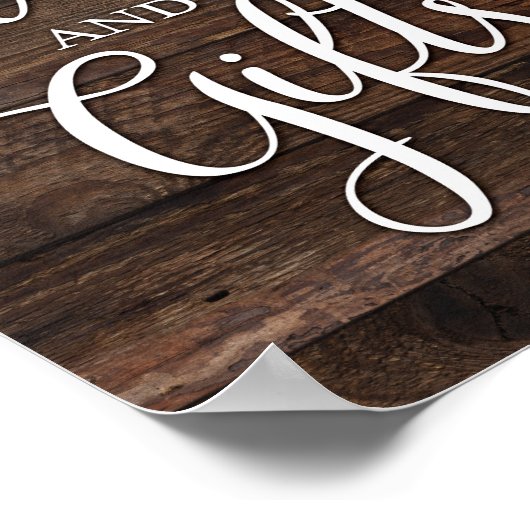 Rustic Chic CARDS AND GIFTS Sign Print ポスター (角)