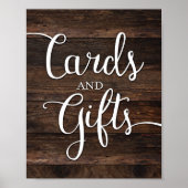 Rustic Chic CARDS AND GIFTS Sign Print ポスター (正面)