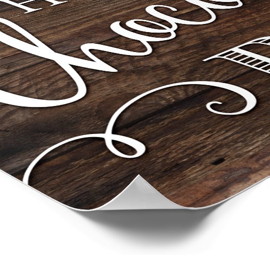Rustic Chic HOT CHOCOLATE BAR Sign Print ポスター (角)