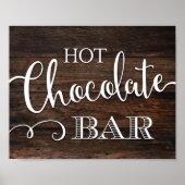 Rustic Chic HOT CHOCOLATE BAR Sign Print ポスター (正面)
