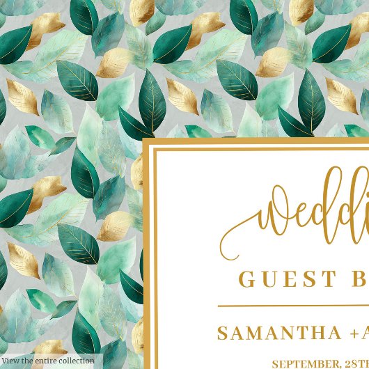 Rustic Chic Hunter Green And Gold Guest Book ゲストブック