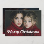 Rustic Chic Merry Christmas Design シーズンカード (正面/裏面)