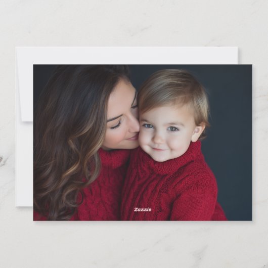 Rustic Chic Merry Christmas Design シーズンカード (裏面)