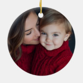 Rustic Chic Merry Christmas Design セラミックオーナメント (裏面)