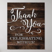 Rustic Chic THANK YOU Sign Print ポスター (正面)