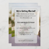 Rustic Chic Tiered Cake Mr. & Mrs. Topper Wedding  招待状 (正面/裏面)