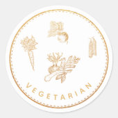 Rustic Chic Wildflowers Vegetarian Meal Choice  ラウンドシール (正面)