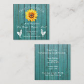 Rustic Chicken Egg Farmer Business Card | Poultry スクエア名刺 (正面/裏面)