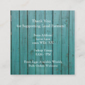 Rustic Chicken Egg Farmer Business Card | Poultry スクエア名刺 (裏面)