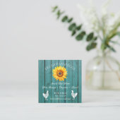 Rustic Chicken Egg Farmer Business Card | Poultry スクエア名刺 (スタンド正面)