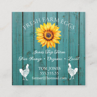 Rustic Chicken Egg Farmer Business Card | Poultry  スクエア名刺