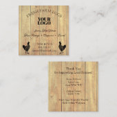 Rustic Chicken Egg Farmer Business Card | Poultry スクエア名刺 (正面/裏面)