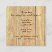 Rustic Chicken Egg Farmer Business Card | Poultry スクエア名刺 (裏面)