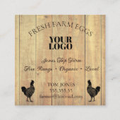 Rustic Chicken Egg Farmer Business Card | Poultry  スクエア名刺 (正面)