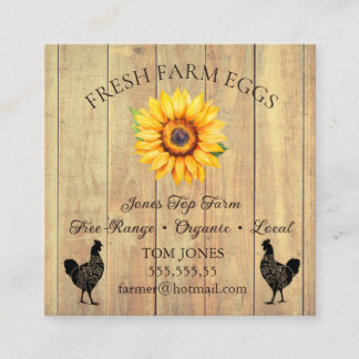 Rustic Chicken Egg Farmer Business Card | Poultry  スクエア名刺