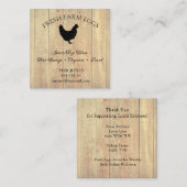 Rustic Chicken Egg Farmer Business Card | Poultry  スクエア名刺 (正面/裏面)
