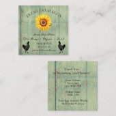 Rustic Chicken Egg Farmer Business Card | Poultry スクエア名刺 (正面/裏面)