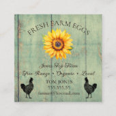 Rustic Chicken Egg Farmer Business Card | Poultry スクエア名刺 (正面)