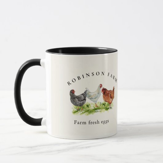 Rustic Chicken Family farm Business Mug マグカップ (左)