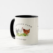 Rustic Chicken Family farm Business Mug マグカップ (正面左)