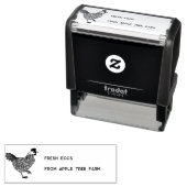 Rustic Chicken Fresh Eggs Farm Name セルフインキングスタンプ (インサイチュ)