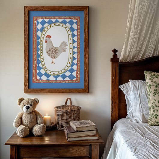 Rustic Chicken Illustration  ポスター