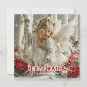 Rustic Christmas angel editable festive greeting シーズンカード (正面)